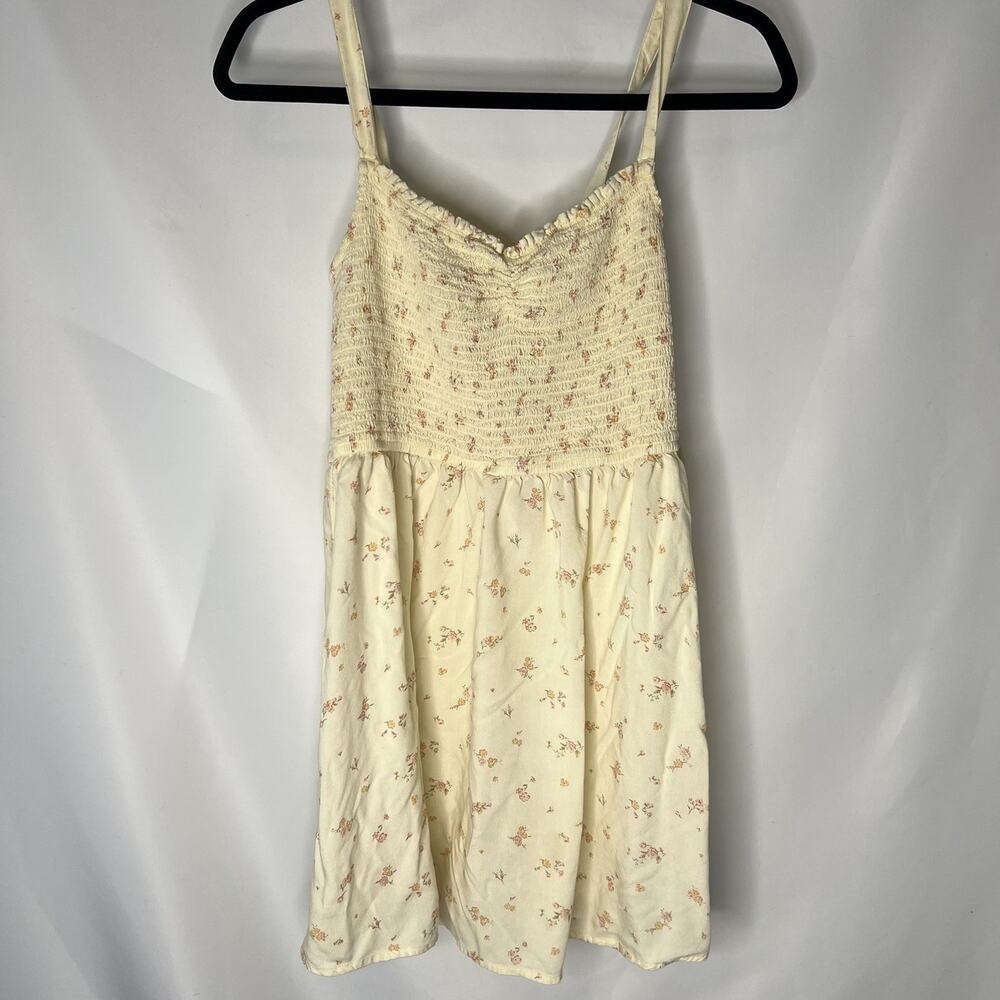 American Eagle Floral Sundress Yellow Spaghetti Strap Mini Small